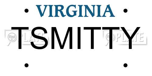 TSMITTY Virginia License Plate
