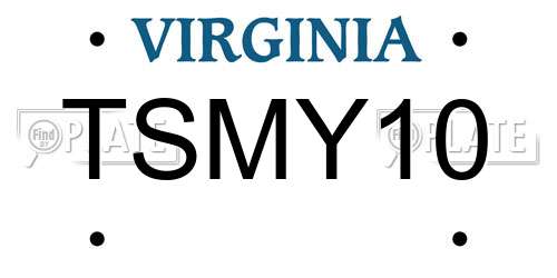 TSMY10 Virginia License Plate