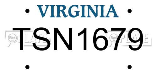 TSN1679 Virginia License Plate