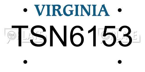 TSN6153 Virginia License Plate