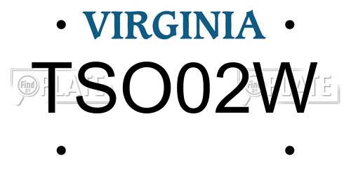 TSO02W Virginia License Plate