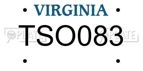 TSO083 Virginia License Plate