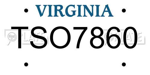 TSO7860 Virginia License Plate