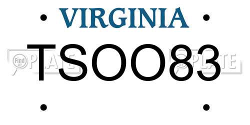 TSOO83 Virginia License Plate