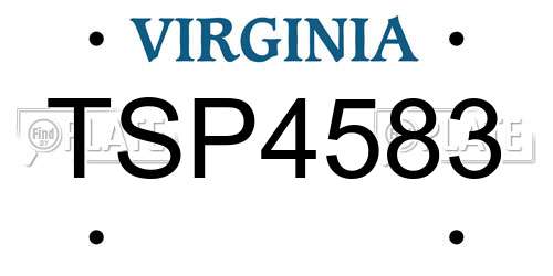 TSP4583 Virginia License Plate