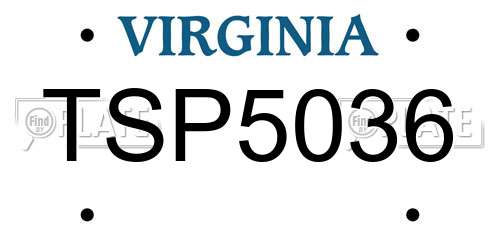 TSP5036 Virginia License Plate