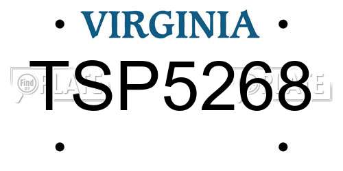 TSP5268 Virginia License Plate