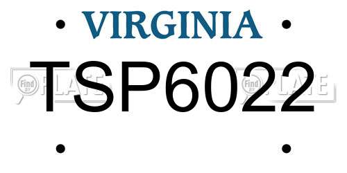 TSP6022 Virginia License Plate