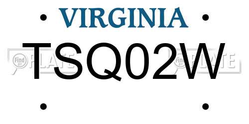 TSQ02W Virginia License Plate