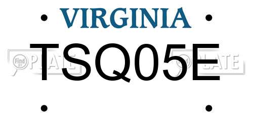 TSQ05E Virginia License Plate