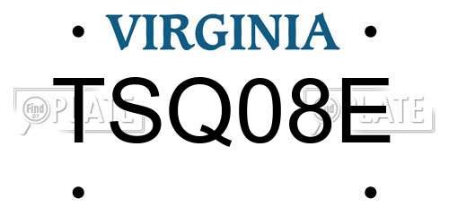 TSQ08E Virginia License Plate