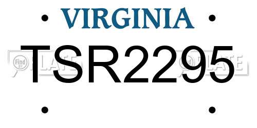 TSR2295 Virginia License Plate