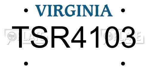 TSR4103 Virginia License Plate