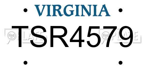 TSR4579 Virginia License Plate