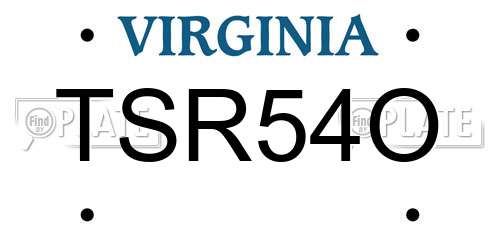 TSR54O Virginia License Plate