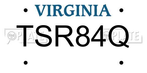 TSR84Q Virginia License Plate