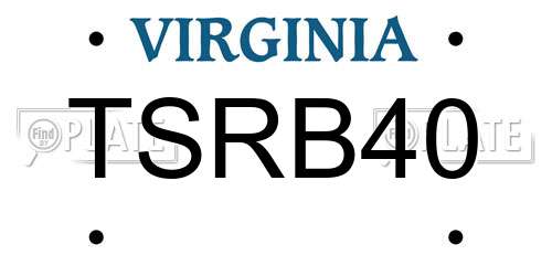 TSRB40 Virginia License Plate