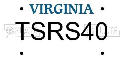 TSRS40 Virginia License Plate