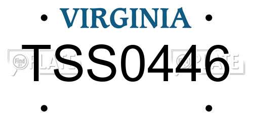 TSS0446 Virginia License Plate