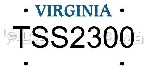 TSS2300 Virginia License Plate