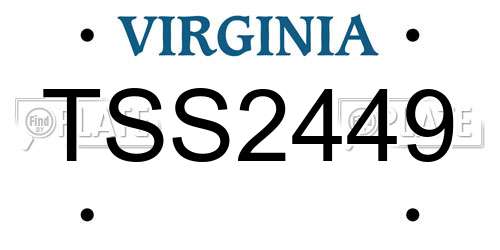 TSS2449 Virginia License Plate