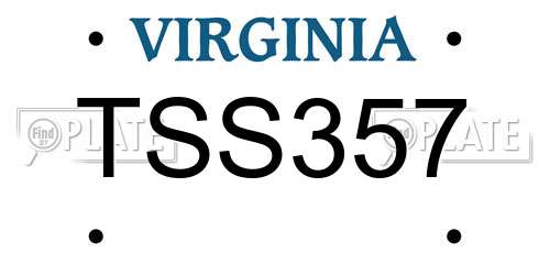 TSS357 Virginia License Plate