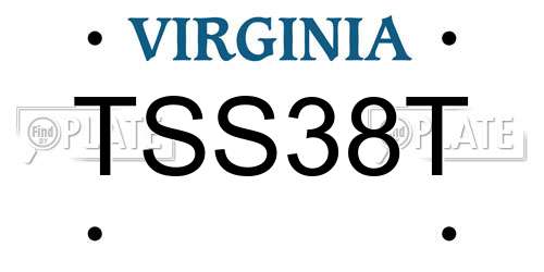 TSS38T Virginia License Plate