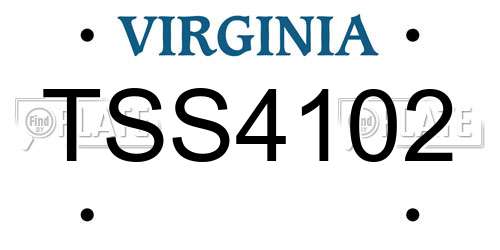 TSS4102 Virginia License Plate