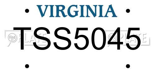 TSS5045 Virginia License Plate