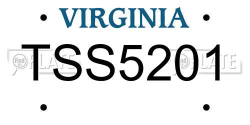 TSS5201 Virginia License Plate