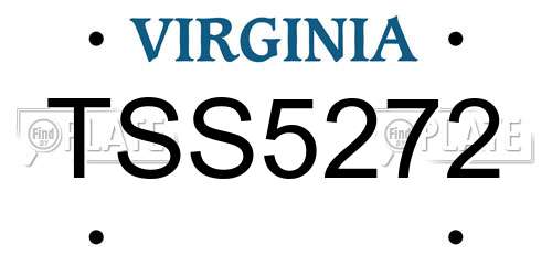 TSS5272 Virginia License Plate
