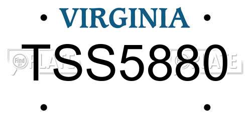 TSS5880 Virginia License Plate