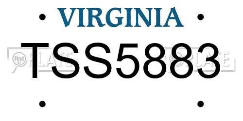 TSS5883 Virginia License Plate