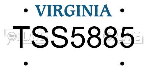 TSS5885 Virginia License Plate