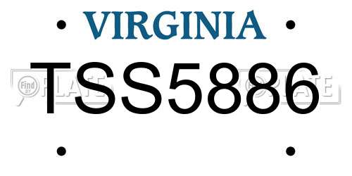 TSS5886 Virginia License Plate