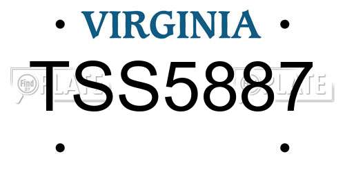 TSS5887 Virginia License Plate