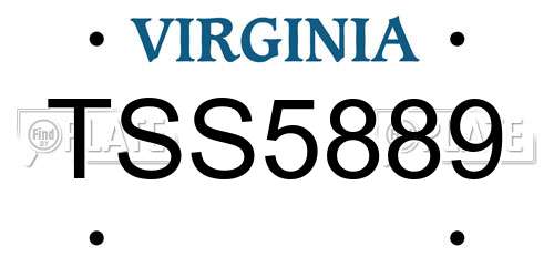 TSS5889 Virginia License Plate