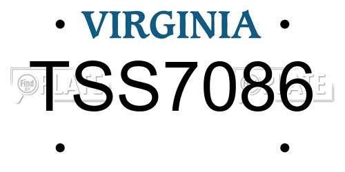 TSS7086 Virginia License Plate