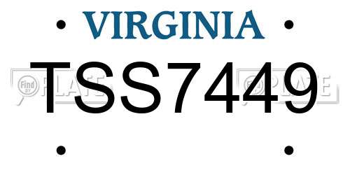 TSS7449 Virginia License Plate