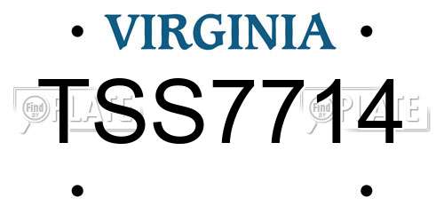 TSS7714 Virginia License Plate