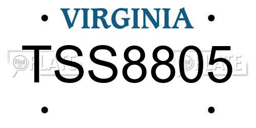 TSS8805 Virginia License Plate