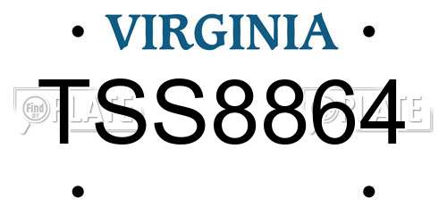 TSS8864 Virginia License Plate