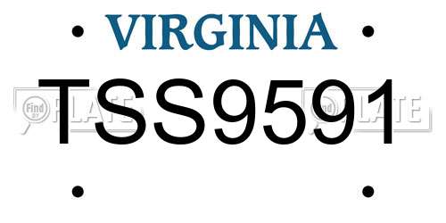 TSS9591 Virginia License Plate