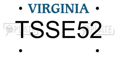 TSSE52 Virginia License Plate