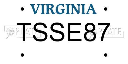 TSSE87 Virginia License Plate