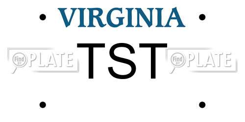 TST Virginia License Plate