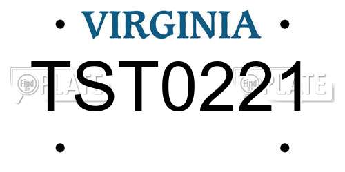 TST0221 Virginia License Plate