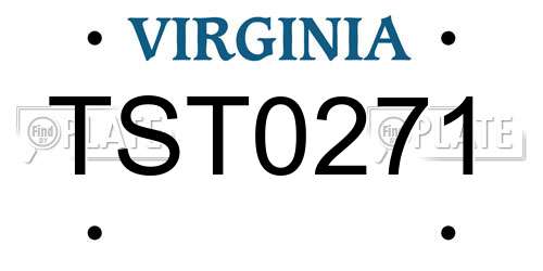 TST0271 Virginia License Plate