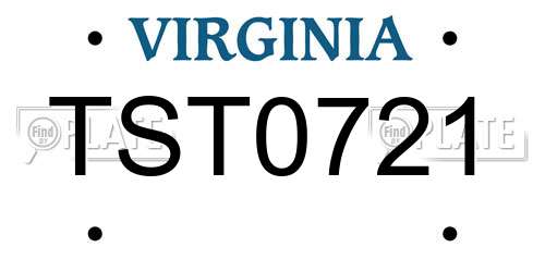 TST0721 Virginia License Plate
