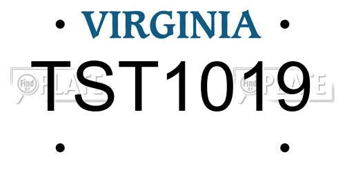 TST1019 Virginia License Plate